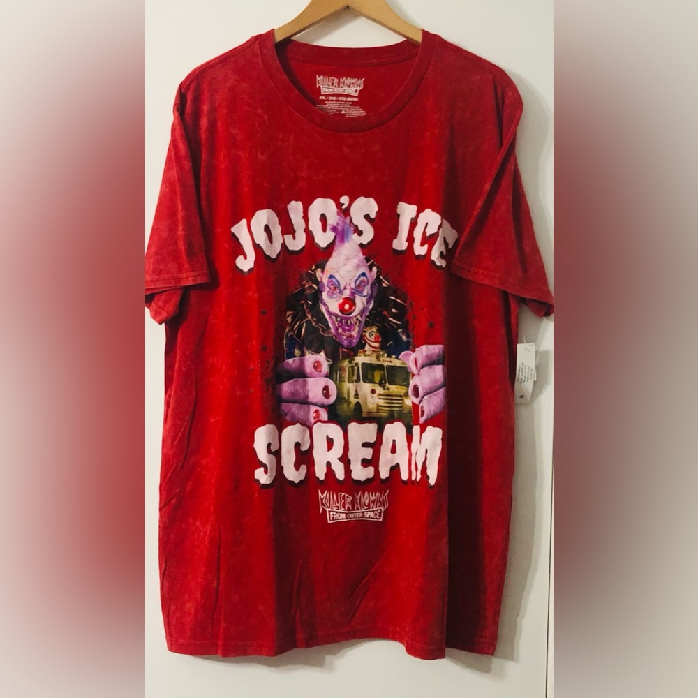 Killer Klowns  tied die men’s shirt JoJo’s Ice graphic crewneck red.2XL